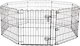 Amazon Basics Foldable Metal Pet Dog Exercise Fence Pen With Door Gate - 60 x 60 x 24 Inches, Black