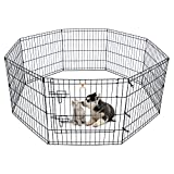 PEEKABOO Dog Pen Pet Playpen Dog Fence Indoor Foldable Metal Wire Exercise Pen Puppy Play Yard Pet Enclosure Outdoor for Small Dogs Kittens Rabbits 8 Panels - 24"