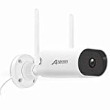 ANRAN WiFi Outdoor Security Camera, 1080P WiFi Outdoor Cameras for Home Security with IP66 Waterproof, Wired Plug-in Power, SD and Cloud Storage, 2.4G WiFi, B1 White