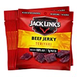 Jack Link's Beef Jerky, Pack of 20 – Flavorful Meat Snack for Lunches, Ready to Eat – 7g of Protein, Made with Premium Beef – Teriyaki Flavor, 0.625 Oz Bags (Packaging May Vary)