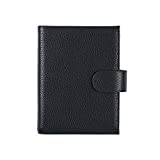 Moterm Leather Cover for A6 Notebooks - Fits Hobonichi, Stalogy and Midori MD Planners, with Pen Loop, Card Slots and Back Pocket (Pebble-Black)