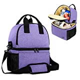 Teamoy Breast Pump Bag Tote with Cooler Compartment for Breast Pump, Cooler Bag, Breast Milk Bottles and More, Double Layer Pumping Bag for Working Moms, Purple(Bag Only)