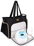 Breast Pump Bag Compatible for Spectra S1,S2,Madela,Lansinoh Electric Breast Pump - Large Capacity & Wide Open - for Mum Travel or Storage - Includes Padded Laptop Sleeve, Insulated Pockets