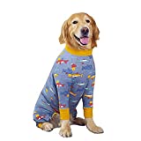 Yeapeeto Dog Recovery Suit After Surgery Female Male, Soft Long Sleeve Dog Neuter Shirt Cone Alternatives, Prevent Licking Dog Surgical Onesies for Large Medium Dog Shedding Suit(Shark 6XL)