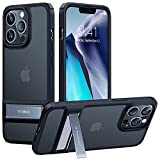 TORRAS MarsClimber Compatible for iPhone 13 Pro Max Case, [3 Stand Ways Metal Kickstand] [8X Military Armor-Level Shockproof] Translucent Matte Compatible for iPhone 13 Pro Max Case, Mystic Black