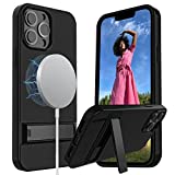 Aldeepo Compatible for Magsafe iPhone 13 Pro Max Case with Stand,Military Grade Protective Phone Case with 3 Way Metal Kickstand and Microfiber Lining, Designed for iPhone 13 Pro Max 6.7 inch
