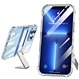 LONGCIYU Kickstand Case Compatible with iPhone 13 Pro Max Case 6.7"，[6+ Stand Model] [Exceed Military Grade Fall Protection], Premium Adjustable Stainless Kickstand, Clear