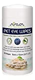 Arava Pet Eye Wipes - for Dogs Cats Puppies & Kittens - 100 Count - Natural and Aromatherapy Medicated - Removes Dirt Crust and Discharge - Prevents Tear Stains & Irritations (Eye Wipes 1 Pack)