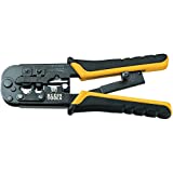 Klein Tools VDV226-011-SEN Crimper, All-in-One Ratcheting Modular Data Cable Crimper / Wire Stripper / Wire Cutter, for RJ45, CAT5e, CAT6, CAT6A