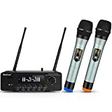 Wireless Microphone for TV Karaoke System with Optical, Bluetooth, 1/8 AUX‘’ Input, Adjustable Echo/Treble/Bass, 1/4''＆1/8‘’Output, for Smart TV, PC, Bluetooth Speaker, PA System, AMP(165 ft Range)