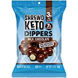 Shrewd Food Keto Chocolate Protein Dippers- Keto Snacks, 3g Net Carbs, 7g of Protein, Only 150 Calories, High Quality Ingredients, Unsweetened Chocolate & Cocoa Butter - Milk Chocolate Dipped Protein Puffs, 1.2 Oz (Pack of 16)