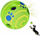 TAUCHGOE Interactive Dog Toy Wobble Giggle Dog Ball Gifts for Large Dog Aggressive Chewer, Funny Squeaky Wag Herding Ball for Medium Small Puppy Fetch Throw Clean Teeth