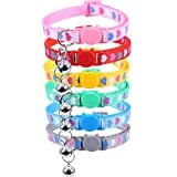 Lamphyface 6 Pack Valentine's Day Cat Collar with Bell Breakaway Adjustable Love Heart