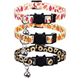 Lamphyface 3 Pack/Set Thanksgiving Day Cat Collar Breakaway Bell Fall Autumn for Kitty Adjustable Safety