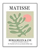 Matisse-Inspired No.16 Exhibition Wall Art Print. 11x14 UNFRAMED. Abstract, Minimalist Modern Wall Decor. Cut-Out Botanical Shapes in Shades of Sage Green & Pink on Gray.