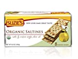 Suzie's, Organic Saltines Crackers, Salted w/ Extra Virgin Olive Oil, Healthy Gourmet Baked Snack Goodies for Adults & Children - 6 Pack, 8.8oz Each