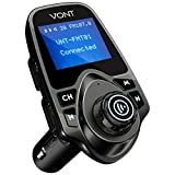 Bluetooth FM Transmitter for Car [2022 Upgrade] Bluetooth Car Adapter Kit, Huge 1.44-inch Display, SD/TF Card Support, AUX Input, Compatible w/ All Smartphones. iPods, FM Transmitter Bluetooth