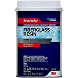 Bondo Fiberglass Resin, Interior and Exterior Home Use, 100% Waterproof, Strong, Durable, 28.8 fl oz