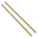 Swpeet 2Pcs 1/4 Inch in Diameter 14 inch in Length Brass Solid Round Rod Lathe Bar Stock Kit, Perfect for Various Shaft, Miniature Axle, Model Plane, Model Ship, Model Cars