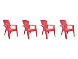 Adams Kids Red Polypropylene Adirondack Chair