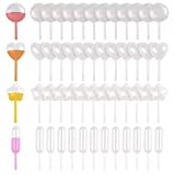 CCINEE 200pcs 4ml Plastic Strawberries Pipettes Squeeze Transfers, Round, Heart, Rectangular and Star, for Cupcake, Dessert and Chocolate