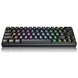 60% Mechanical Keyboard with RGB Backlight, Wireless & Wired 63 Keys Gaming Keyboard(Red Switch) with Full Keys Anti-Ghosting,Bluetooth 5.0 Keyboard(2000mAh Battery) for PC/Laptop/Pad/Smart Phone