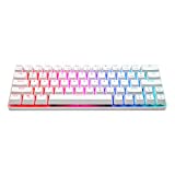 CQ63 Mechanical Keyboard Blue Switches Wireless Bluetooth 5.0 RGB Backlit Detachable USB Type-C Wired Gaming Keyboard 63 Keys for PC Laptop Mac Smartphone