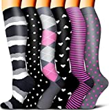 COOLOVER Copper Compression Socks for Women and Men(6 Pairs)-Best Support for Running, Athletic, Nursing, Travel