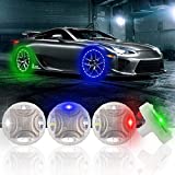 Car Tire Wheel Lights 4PCS Solar Car Wheel Tire Air Valve with Motion Sensors Flashing Hub Lamp Cap Light Colorful LED Gas Nozzle for Car Bicycle Motorcycle