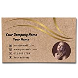 Custom Kraft Business Card,Personalized Premium Full Color Name Card,100 pcs(Abstract A)