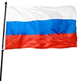 DANF Russia Flag 3x5 Ft Thick Polyester, Fade Resistant, Brass Grommets, Canvas Header, Double Sided Russian National Flags 3x5 Feet