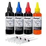 Aomya Ink Refill kit for Canon PG250 CL251 PG210 PG-260 CL-261 CL-244 Black & Color Refillable Ink Cartridge PIXMA IX6820 IP8720 IX6820 IP8720 TS6420 etc 4 Color Set 100ml with 4 Syringes(BK, C, M, Y)