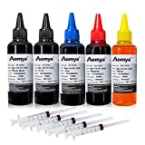 Aomya Ink Refill kit 5x100ml for Canon 250 251 270 271 280 281 1200 2200 PG240 CL241 PG245 CL246 PG210 Refillable Ink Cartridge CIS CISS System with 5 Syringes (PBK, BK, C, M, Y)