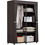 INGIORDAR 34 Inch Closet Organizer Wardrobe Closet Portable Closet Shelves Storage Organizer with Non-Woven Fabric for Bedroom (34 Inch, Coffee)