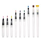 Watercolor Brush Pens Set - Super Easy to Use and Fill, Watercolor Pens Brush Set of 9 Piece for Water Soluble Colored Pencil, Aqua Brush Pen for Beginners, Gift Ideas