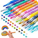 Paint Markers Pens Acrylic Pen, 24 Colors Acrylic Paint Pens Medium Tip for Rocks, Stone, Ceramic, Glass, Wood, Canvas Painting, Paint Marker for Kids Adults Art and Craft Making Supplies