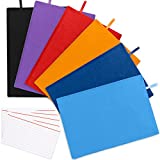 Book Covers Stretchable for All-Size Textbooks - Ruled Lined Index Card Included-9x11 Inch Colorful Stretchy Sock Protector-6 Pcs Easy to Put On Stretch Fabric Covers Dustproof Waterproof Windproof