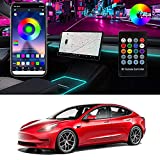 Arcoche Tesla Model 3 Y Neon Light Tubes Multi Color LED Strip Lights Interior Decoration Accessories for Center Console Dashboard with App and Remote Controller