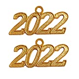 Czorange Alloy Gold 2022 Year Charm for Graduation Tassel 2 Pack