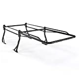 AA-Racks Model X39 Short Bed Truck Ladder Rack Side Bar with Long Cab Ext.-Matte Black