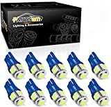 Partsam T10 194 168 LED Light Interior Dome Map Trunk Cargo Footwell Replacement Bulb Lamp Ice Blue 10PCS