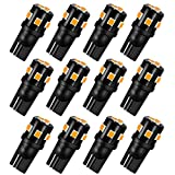 AUXLIGHT 194 168 2825 T10 LED Interior Light Bulbs Amber Yellow, Super Bright Replacement for Dome Map Door Trunk Courtesy License Plate Sidemarker Parking RV Camper Lights (Pack of 12)