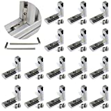 boeray Inner L Bracket for Metric European Standard 3030 Series Aluminum Extrusion Profile Slot 8mm- Interior Joint, 16 L Joint + 32 Set Screws + 2 Wrench Tools