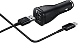 Samsung Fast USB C Dual-Port Car Charger with Type C Cable 5ft Compatible for Samsung Galaxy S22/S22+/S22 Ultra /S21/S21+/S20/S20+/S10/S10+/S10e/S9/S9+/S8/S8Plus/Edge/Active/Note 8/9/10/20