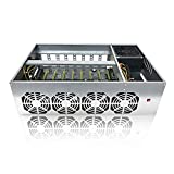 GUGU BTC D37 Mining Rig, 8 GPU Complete Miner Rig, Mining Machine System for Crypto Coin Currency Mining, GPU Miner Including Motherboard (Without GPU) Case with Cooling Fans,Barebones