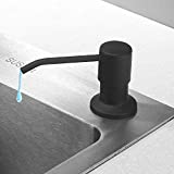 Soap Dispenser for Kitchen Sink Matte Black, Refill from The Top, Stainless Steel Built in Sink Soap Dispenser with Large 13.5 Ounce Bottle 2309R