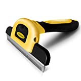 DakPets Pet Grooming Brush Effectively Reduces Shedding by up to 95% Professional Deshedding Tool for Dogs and Cats, Yellow