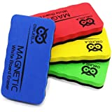 Magnetic Whiteboard Eraser, Dry Eraser Board Erasers, Dry Erasers for White Board, Whiteboard Erasers for Kids Classroom, 4 Pack, Perfect for Classroom, Home, College and Office Use