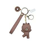 MEIPEL Cute Cartoon Brown Keychain accessories with Bear Key Ring Bag Charm Decoration Gift for Women Girls