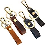 4 Pieces Leather Valet Keychain Leather Key Chain with Belt Loop Clip for Keys (Slim Belt Loop)